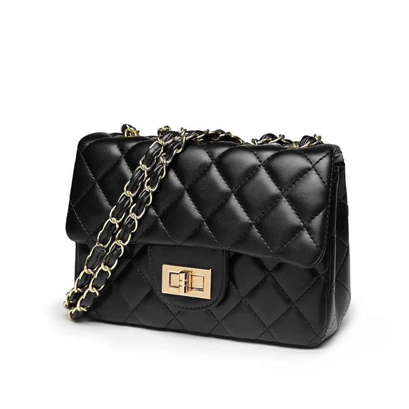 

Bag female of the wild fashion rhombic chain bag simple diagonal cross lock shoulder bag Women Design Small Square Shoulder Bag