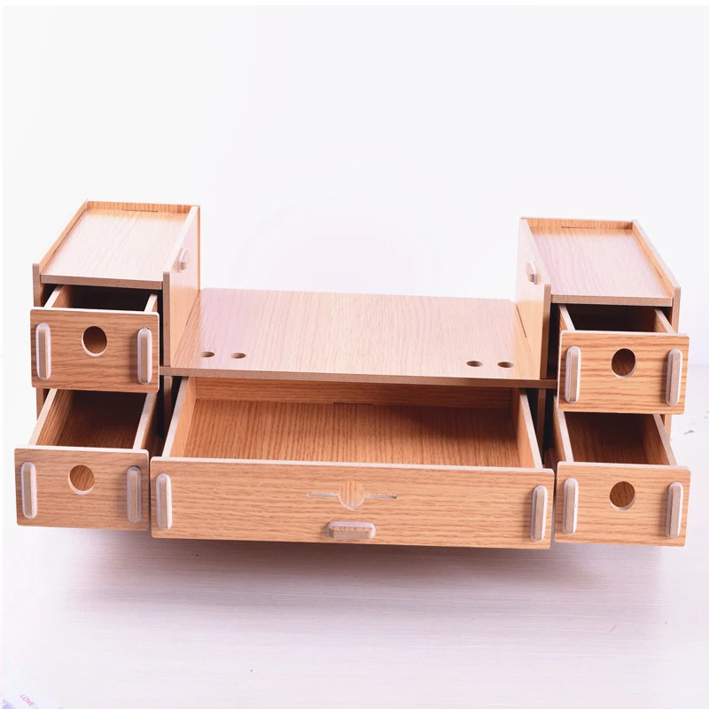 Adjule Wood Computer Monitor Riser Stand 5 Drawer Desktop Adjule Wood Computer Monitor Riser Stand 5 Drawer Desktop Organizer With Pen Slots Keyboard Letter Tray File Holder In Mobile Phone Holders Stands