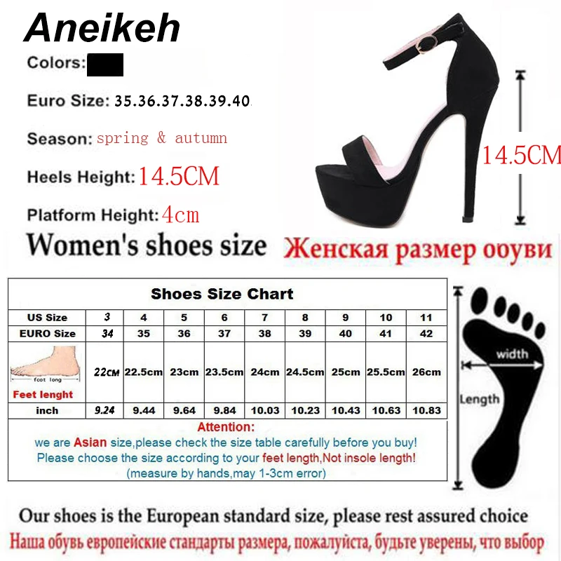 Aneikeh 2021 Новинка 14 5 см сандалии на высоком каблуке платформе летние сексуальные с