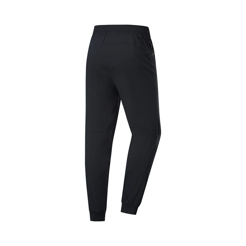 Li-Ning мужские трикотажные брюки для бега, Классический крой, комфорт, полиэстер, карманы, на завязках, подкладка, спортивные брюки AKYP021 MKY493