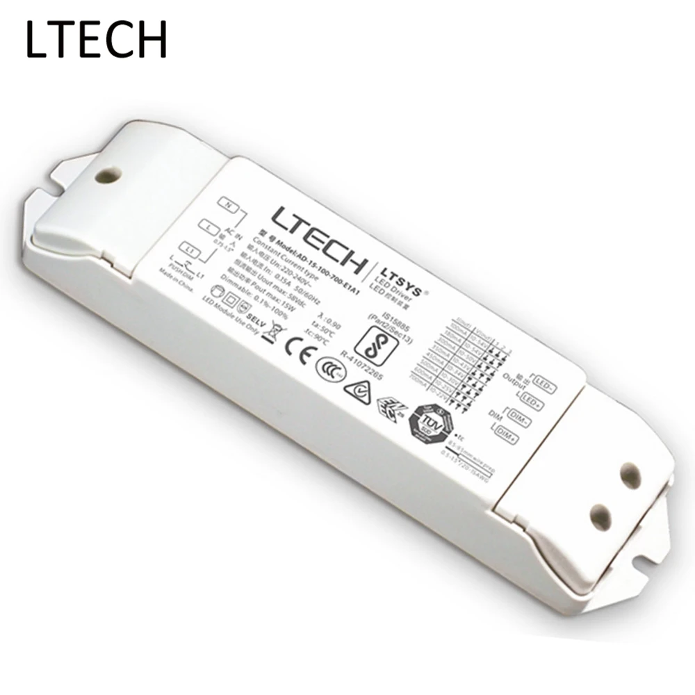 

LTECH 0/1-10V 15W Led Strip Driver Power Adapter AD-15-100-700-E1A1 Led Controller AC220-240V Input 10-54V Output For Led Lights