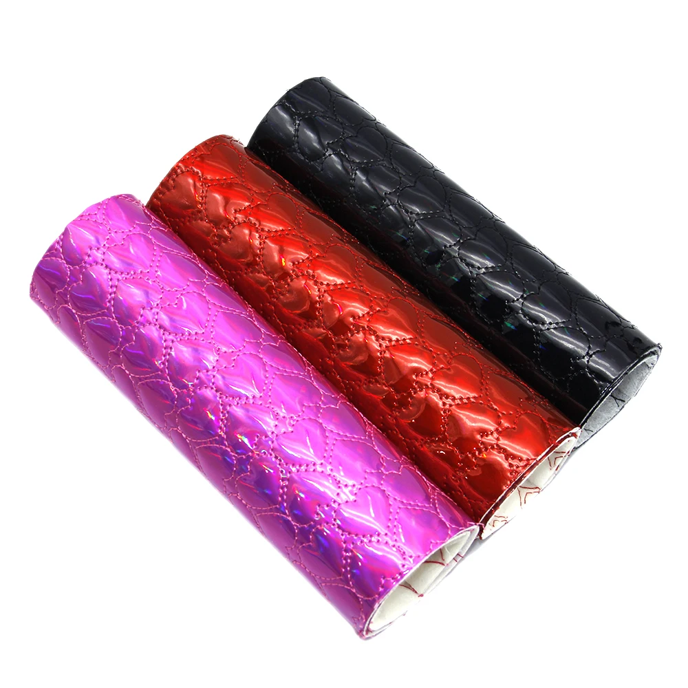 

20*34cm Laser Cotton Clipping Heart Pattern Faux Synthetic Leather Fabric ,DIY handmade materials for bag shoes hair bow,1Yc6650