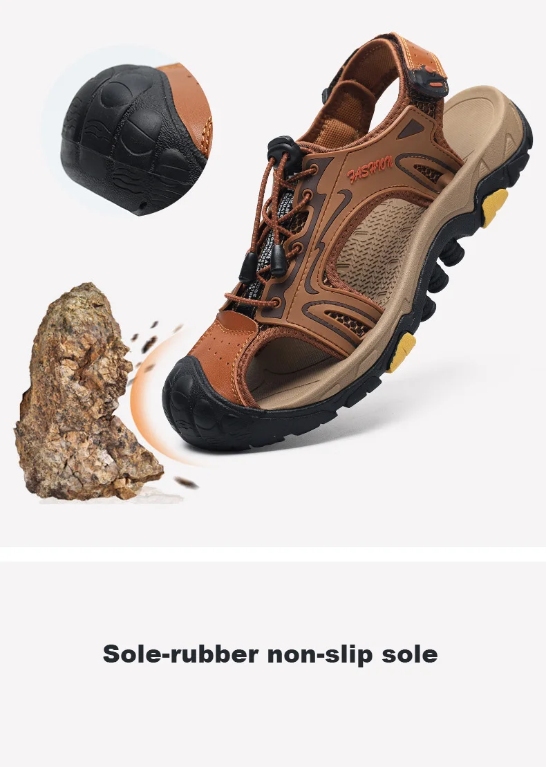 Merkmak/летние сандалии с эластичными ремнями для мужчин; Повседневная дышащая мужская кожаная обувь; мягкая обувь для прогулок; мужская