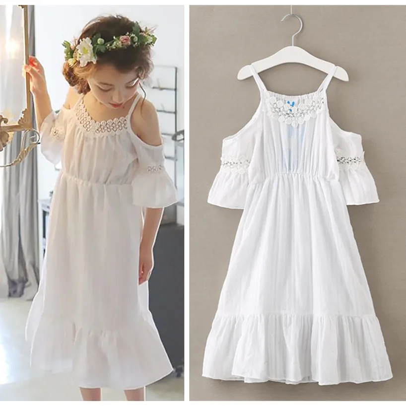 Vestidos para Meninas Vestido de Verão Roupas da Menina do Bebê Verão Crianças Doce Princesa Praia Vestido Elegante Rendas Algodão Idade 4 6 8 10 12 14 Anos 9 Mamãe e Bebê