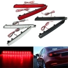 2x 24 LED Rear Bumper Reflectors Tail Brake Stop Running Turning Light For Mazda 3 04-09 Parking Warning Night Driving Fog Lamp