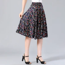 Летняя модная винтажная юбка Цветочный принт комплект пуловер+ кожаная юбка saia faldas Повседневное трапециевидной формы уличная одежда для девочек костюм с юбкой