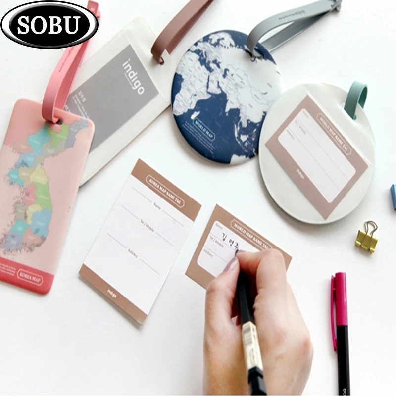 

Fashion Map Luggage Tag Women Travel Accessories Silica Gel Suitcase ID Address Holder Baggage Boarding Tag Portable Label