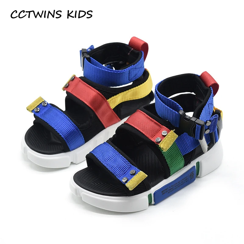 CCTWINS детская обувь лето 2019 г. девушка бренд Босиком Babys обувь для мальчиков модные пляжные детские сандалии Черный Мягкая на плоской подошве