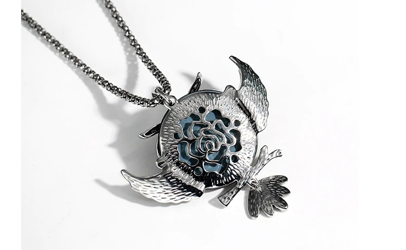 DuoTang, классическое ожерелье в виде совы, серебряное, длинная цепочка в виде попкорна, животные, хрустальные стразы, подвеска, ожерелье для женщин, подарок, ювелирное изделие