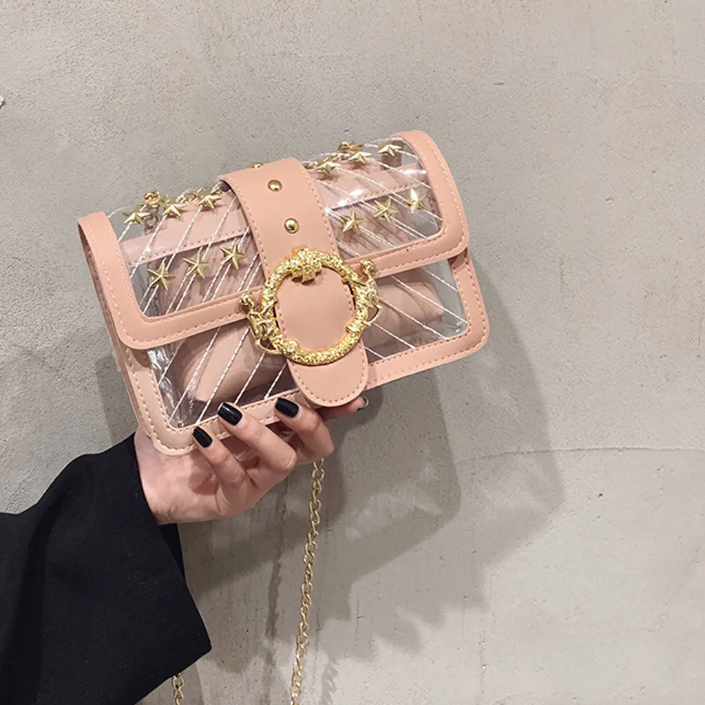 

Clear Transparent PVC Shoulder Bags Women Candy Color Women Jelly Bags Purse Solid Color Handbags sac a main femme Crossbody Bag