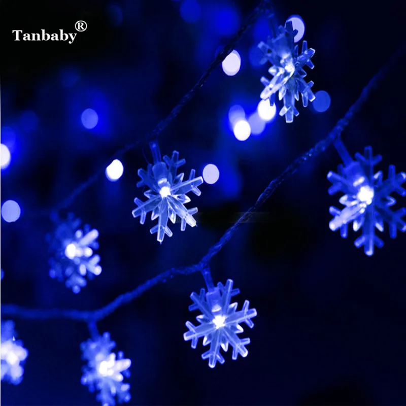 

Tanbaby Snowflake LED String Christmas Outdoor Party Light AC110V/220V 10M 100 LEDS fairy lamp waterproof for Xmas/Wedding Deco
