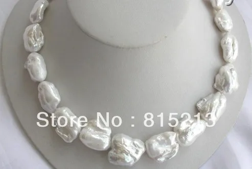 

ddh00235 stunning big 22mm baroque white keshi reborn freshwater cultured pearl necklace