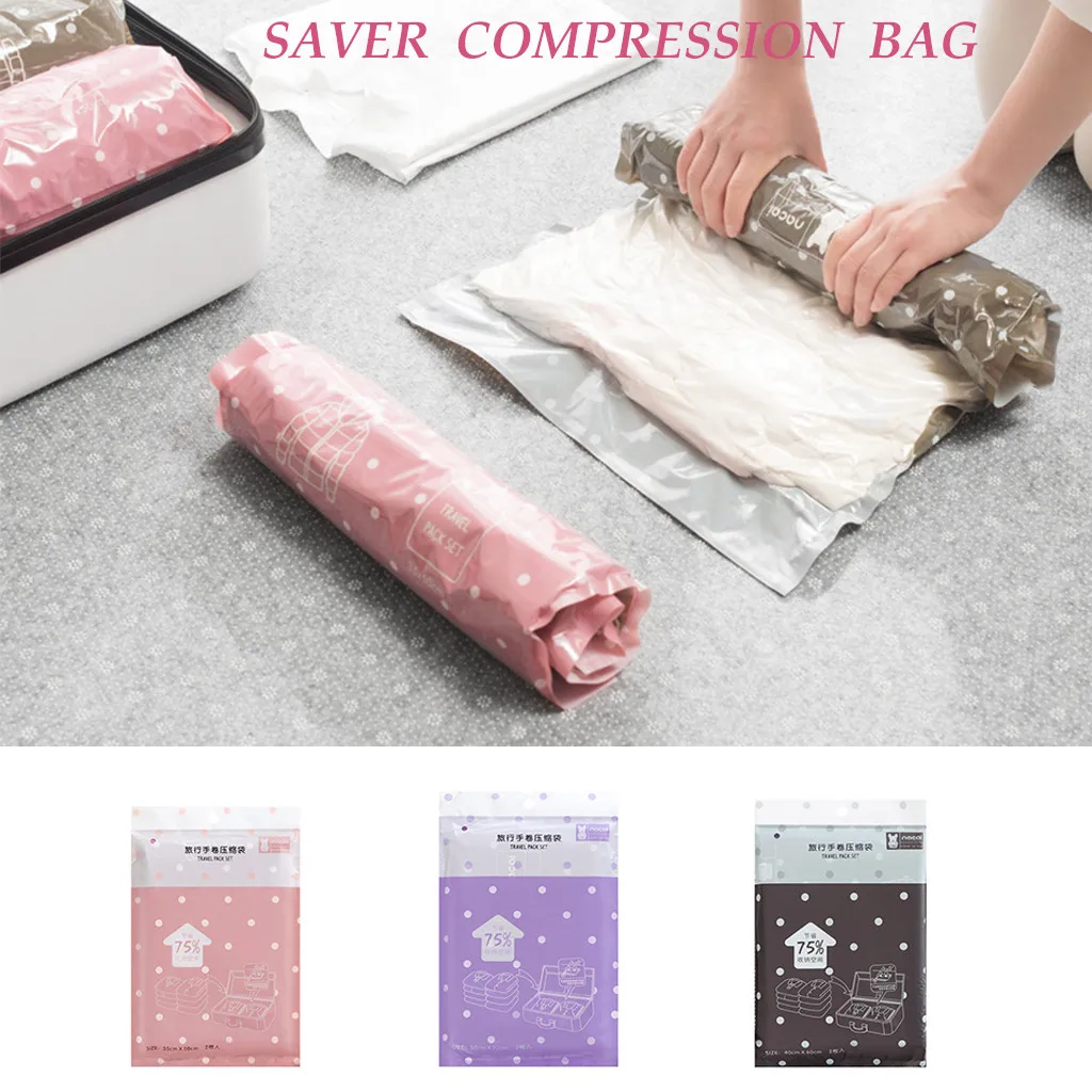 Compression Bag 2019 Reusable Clothes Compression Bags Roll Up Travel