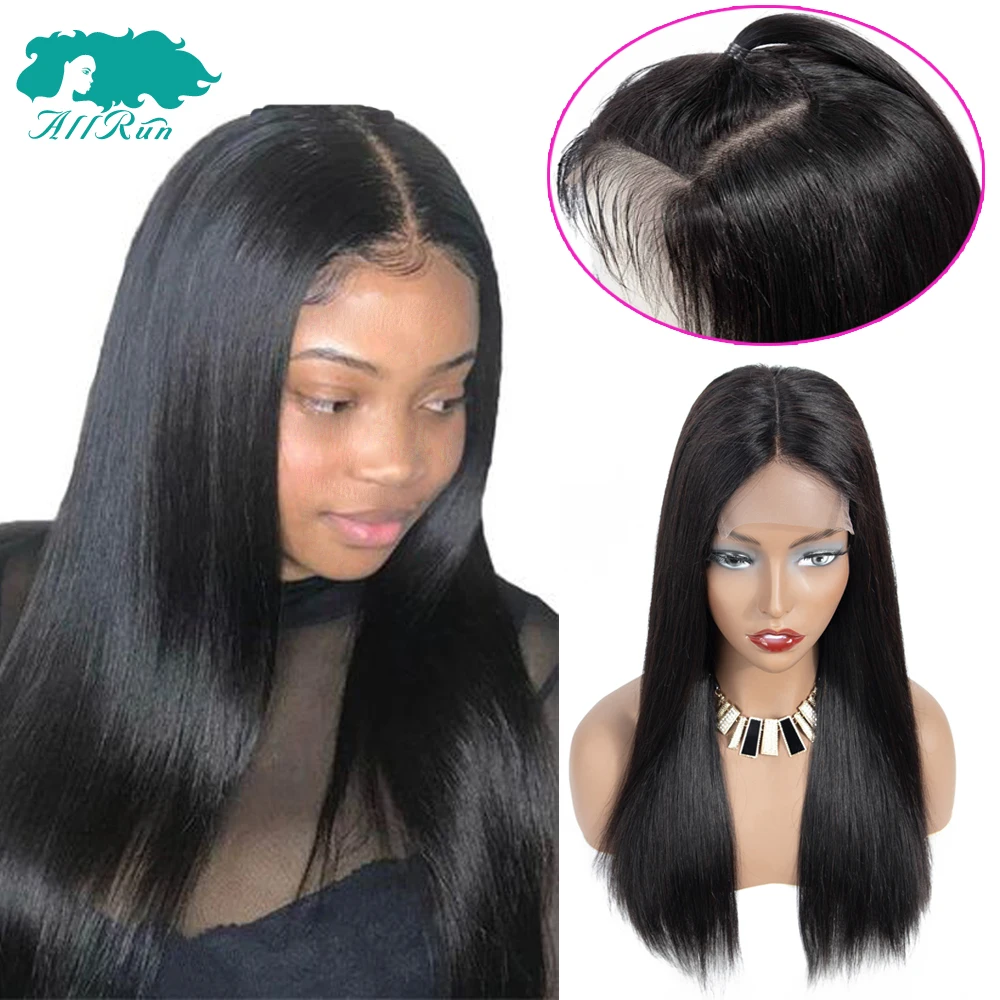 Allrun Straight Lace Front Human Hair Wigs With Baby Hair Natural