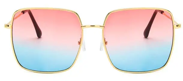 Новые винтажные солнцезащитные очки с квадратной оправой для женщин, солнцезащитные очки больших размеров d для мужчин и женщин, черные солнцезащитные очки UV400 - Цвет линз: 3