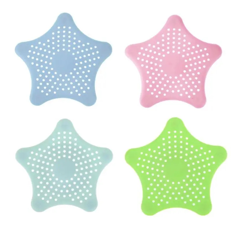 

1pc Silicone Star Shape PVC Kitchen Sink Filter Sewer Drain Hair Colanders Waste Strainers Bathroom Home Cleaning Tool