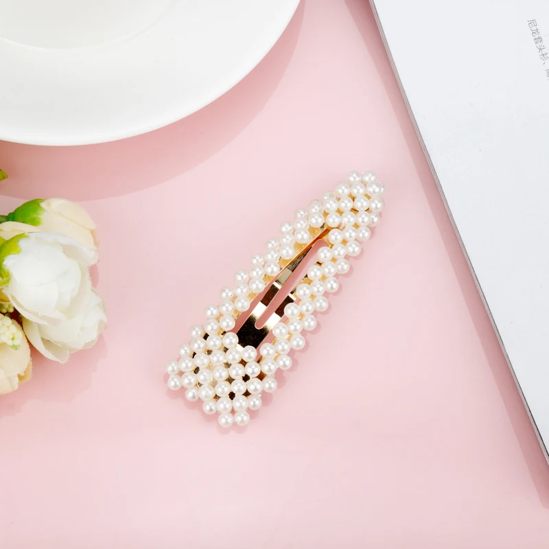 

New Fashion Pearl Hair Clip for Women Elegant Korean Design Snap Barrette Stick Hairpin Hair Styling Accessories Hair Pins