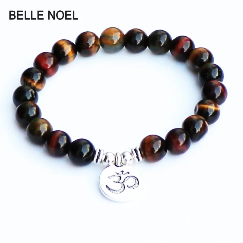 Trendy Men Beads Bracelets Natural Three Colors Tiger Stone Bracelet Male Fashion Jewelry Unisex