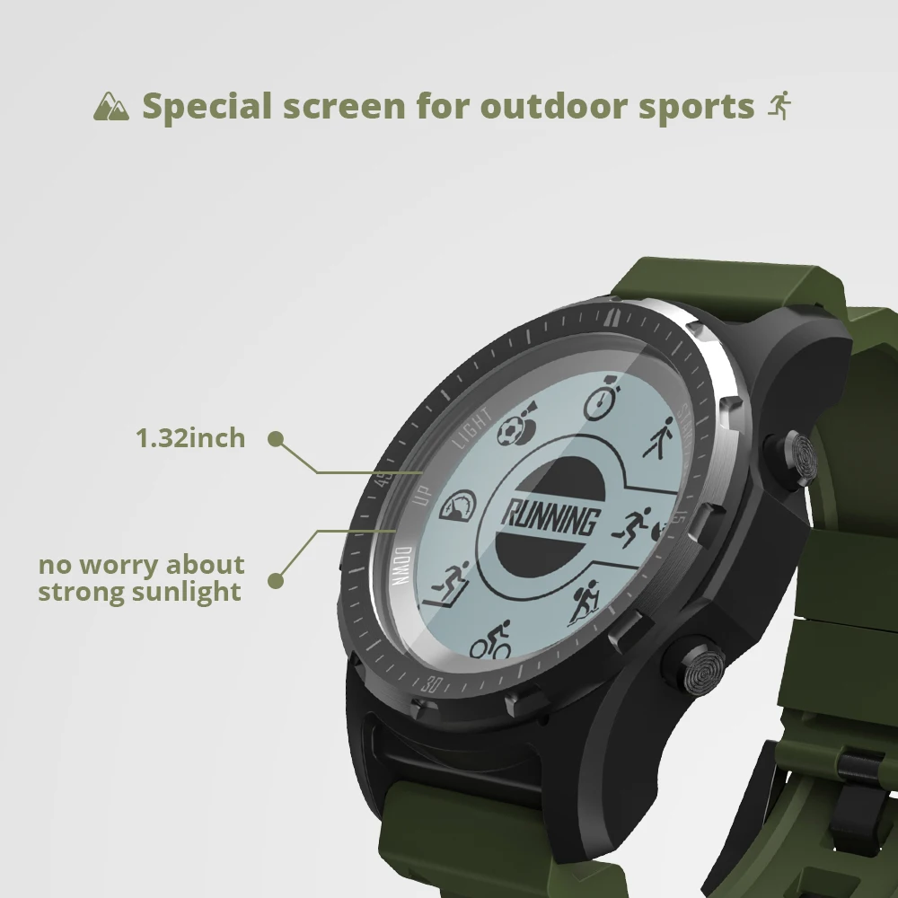 Makibes BR2 GPS Compass Speedometer Sport Watch Bluetooth HIKING Multi-sport fitness tracker Smart Watch Wearable Devices