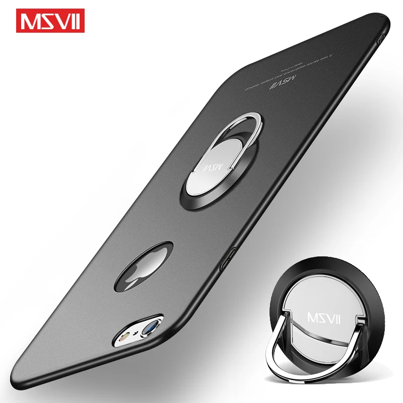 MSVII Cases For iPhone 7 8 Plus Case Finger Ring Matte Cover Coque 5 5S SE Car Holder 6 6S |