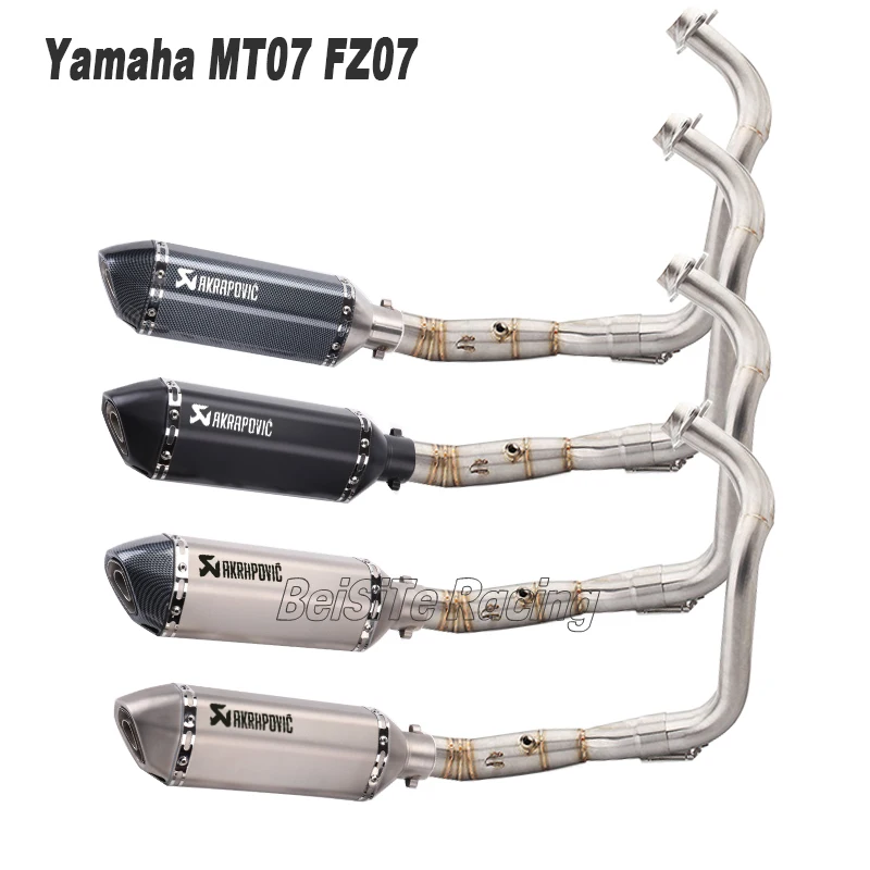 Slip on MT07 FZ07 Motorcycle Akrapovic Exhaust Pipe Link Full System