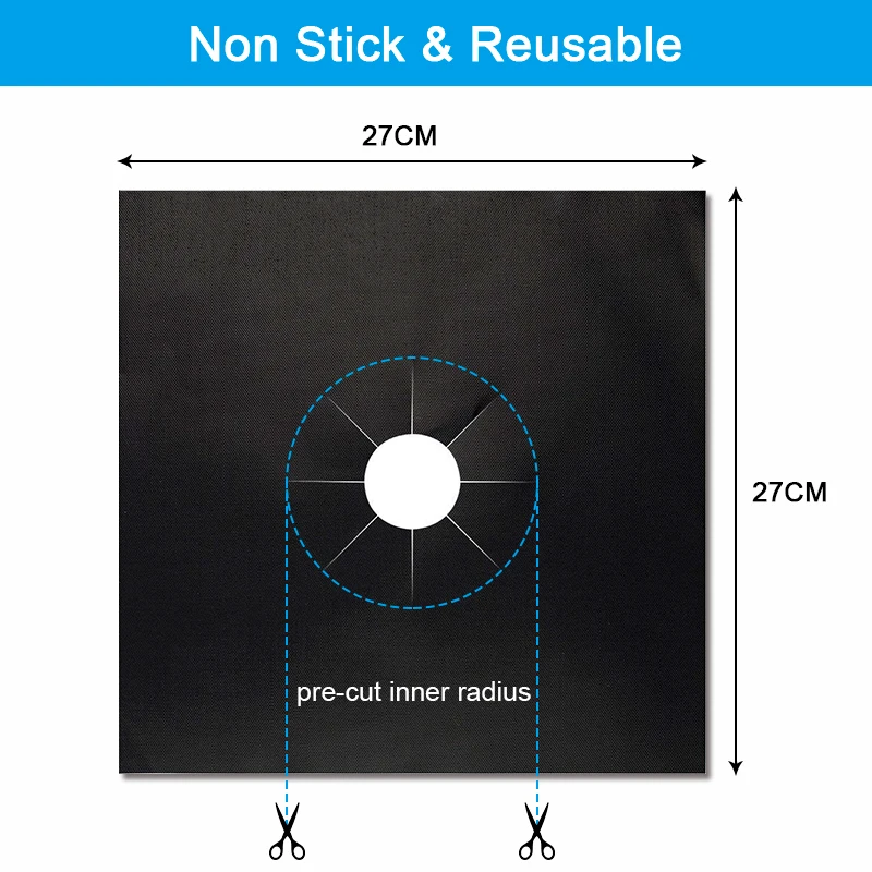 4 шт./компл. газовая плита подставки Плита защитные крышки ударопрочный с антипригарным покрытием многоразовые инструменты для уборки на кухне коврик плита защиты