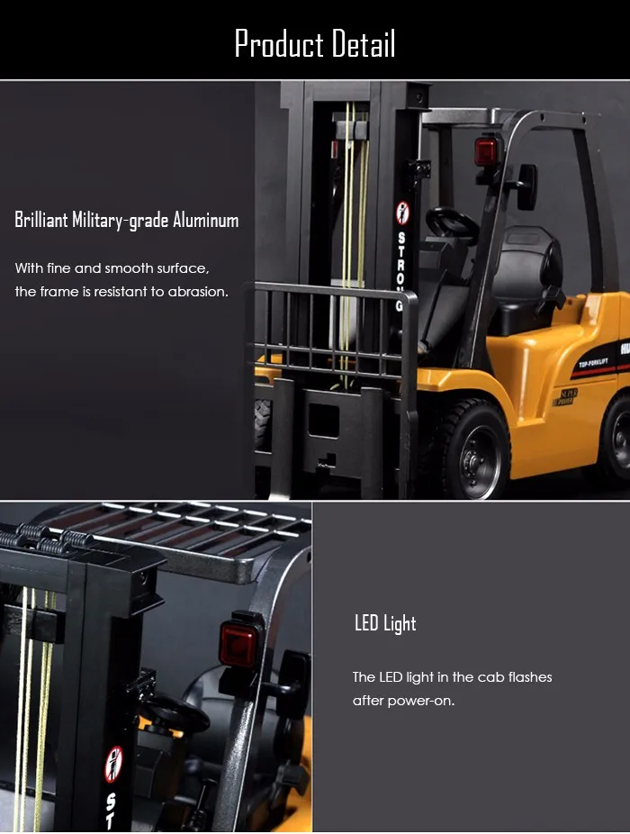 HuiNa Toys RC Car Forklift Truck 8 Channel 2.4G 110 RC Excavator C (1 (13)