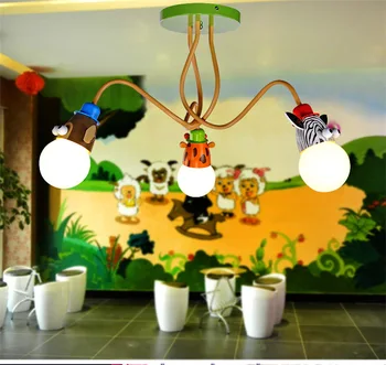 

LED cartoon children bedroom bedroom ceiling light animal creative ceiling light boy and girl warm 3 5 head kindergarten