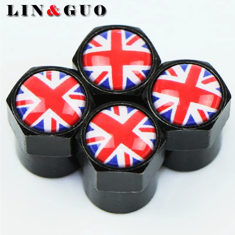 

4pcs Carbon black New Style Car Wheel Tire Valve Cap Tyre Dust Cap UK Badge For BMW Mini Cooper 2011 2012 2013 Accessories