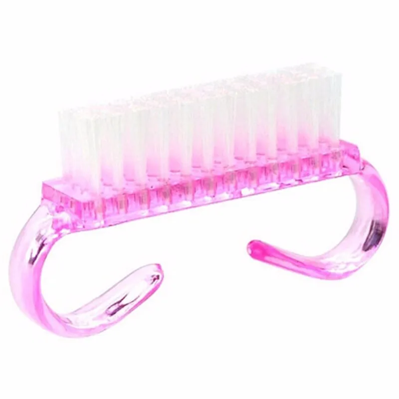 2 Pcs Nail Art Plastic Cleaning Brush Finger Nail Care Dust Clean