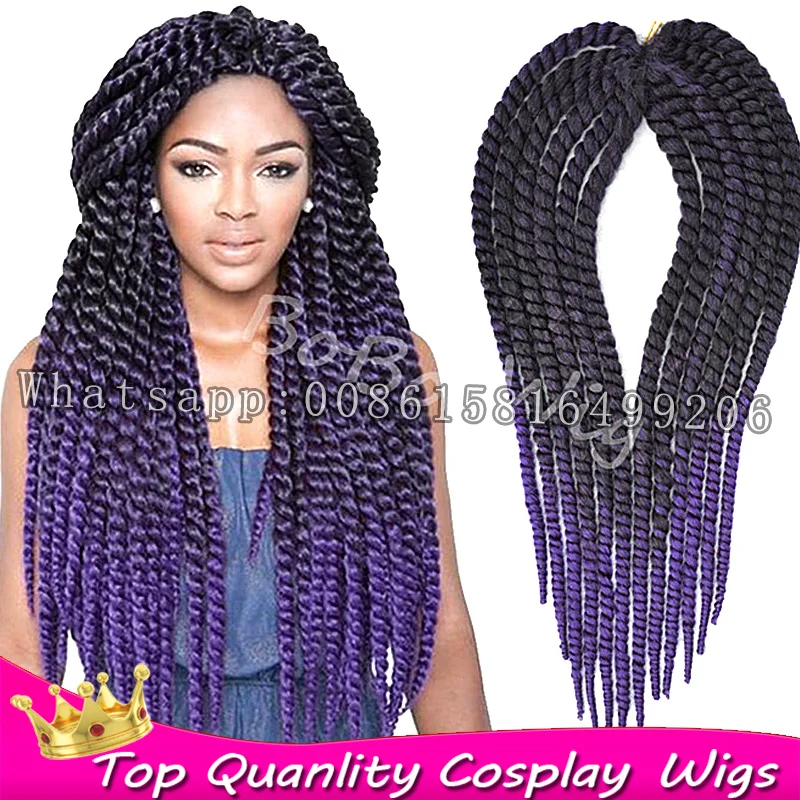 Kanekalon Havana Mambo Senegalese Twist Hair Synthetic Ombre 1b