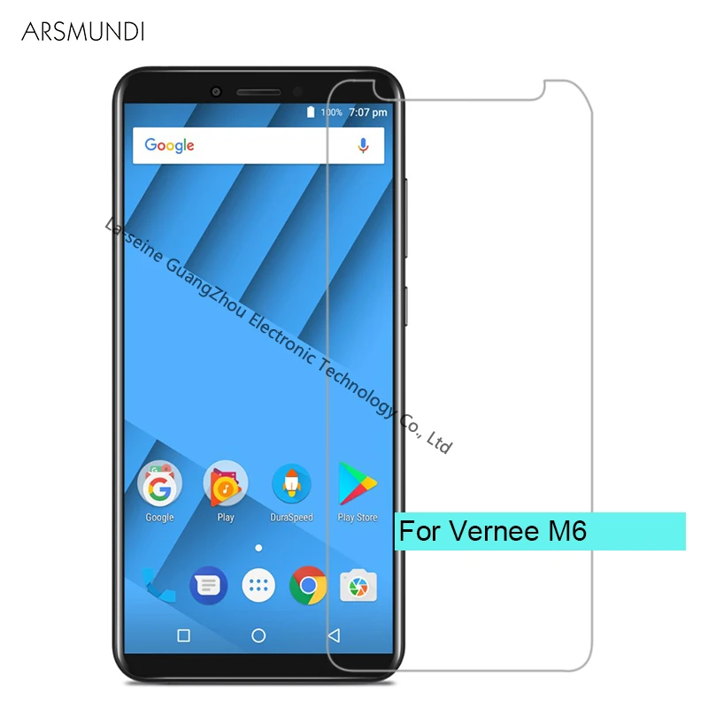 Для Vernee M6 закаленное Стекло Экран протектор 9 H 2.5D 0 26 мм спереди защитной пленкой
