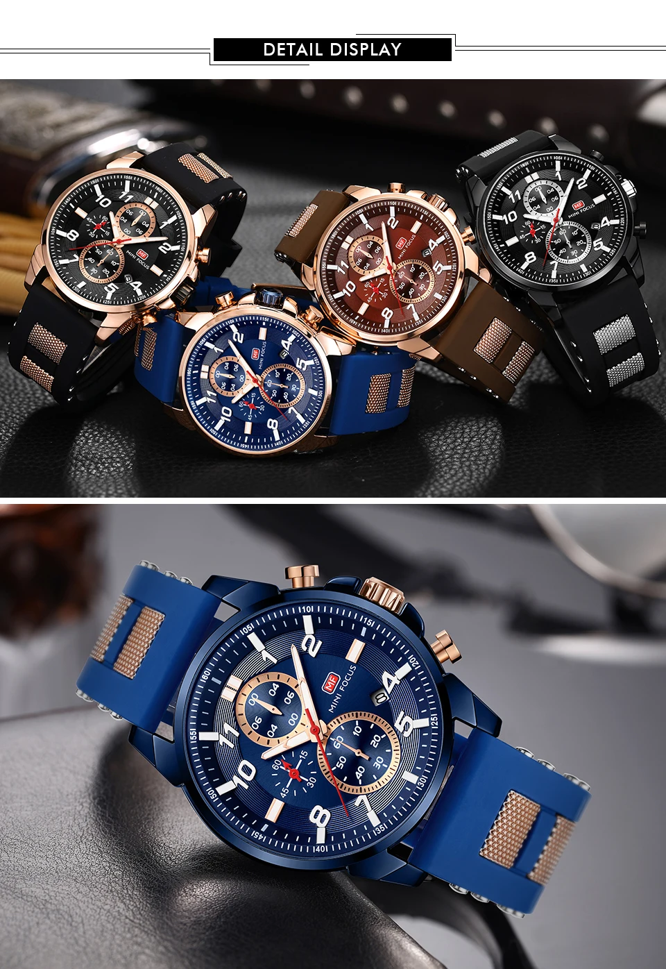 Мини фокус военные часы синий водонепроницаемый хронограф кварцевые мужские спортивные часы с резиновым ремешком наручные мужские s лучший бренд класса люкс