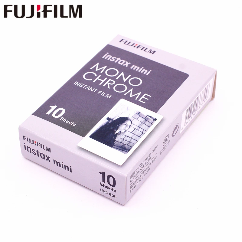 Оригинальная фотобумага Fujifilm 10 листов Instax Mini MONO хромированная мгновенная пленка для камеры Instax Mini 8 7s 25 50s 90 9 SP-1 SP-2