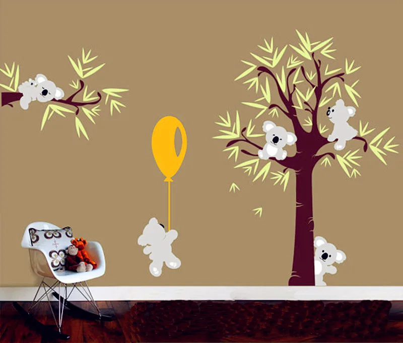 DSU Different Cute Koala Bear And Tree Wall Stickers Koala pulled