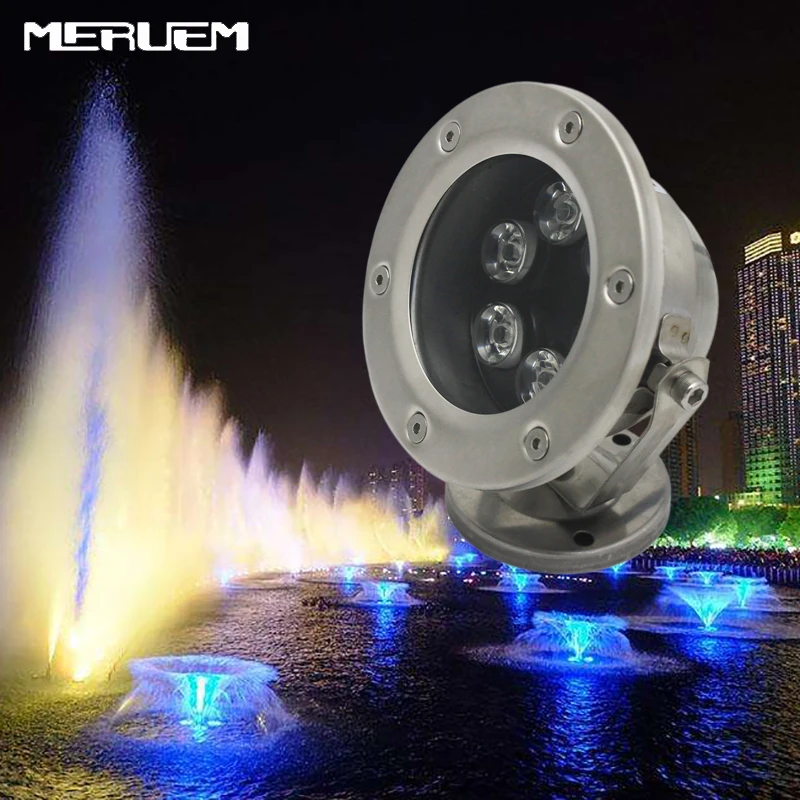 RGB светодиодный светильник для бассейна IP68 DC12V 6 Вт Светодиодный подводный светильник из нержавеющей стали светодиодный светильник для бассейна для фонтана пруда бассейна