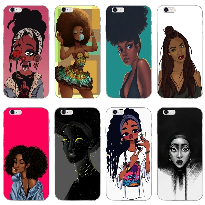 

African Beauty girl For Samsung Galaxy Note 9 8 5 S10 S9 S8 S7 S6 edge Plus Lite S5 S4 S3 mini case Soft phone cover