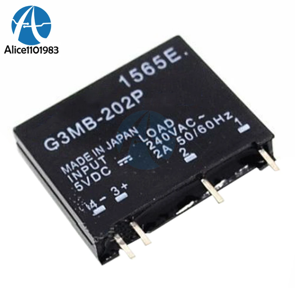 

Relay Module G3MB-202P G3MB 202P DC-AC PCB SSR In 5V DC Out 240V AC 2A Solid State Relay Module