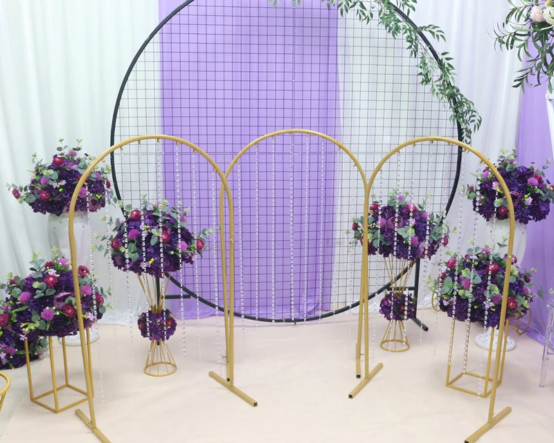 JAROWN Custom Wedding Color Artificial Rose Hydrangea Flower Ball Flower Row Arch Stand Set Party Decor Large Event Decoration (4)