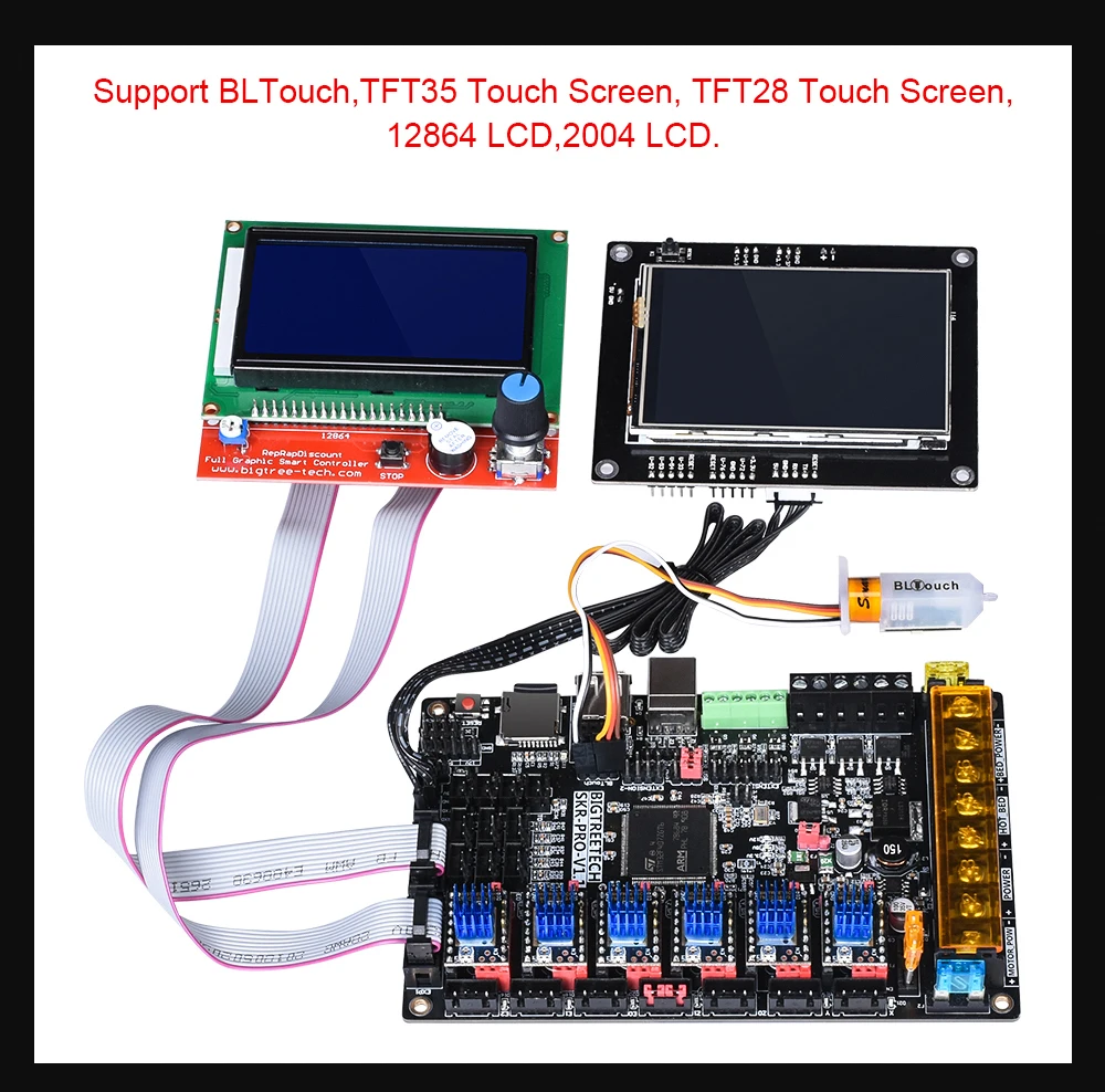 Bigtreetech Skr Pro Placa de Controle para Tmc2208 V1.1 Tmc2130 Uart Spi Upgrade 32 Bit Cnc 3d Placa da Impressora Dupla z -eixo Skr V1.3 20 32 bit placa impressora 3d duplo z skr v1.3 cnc
