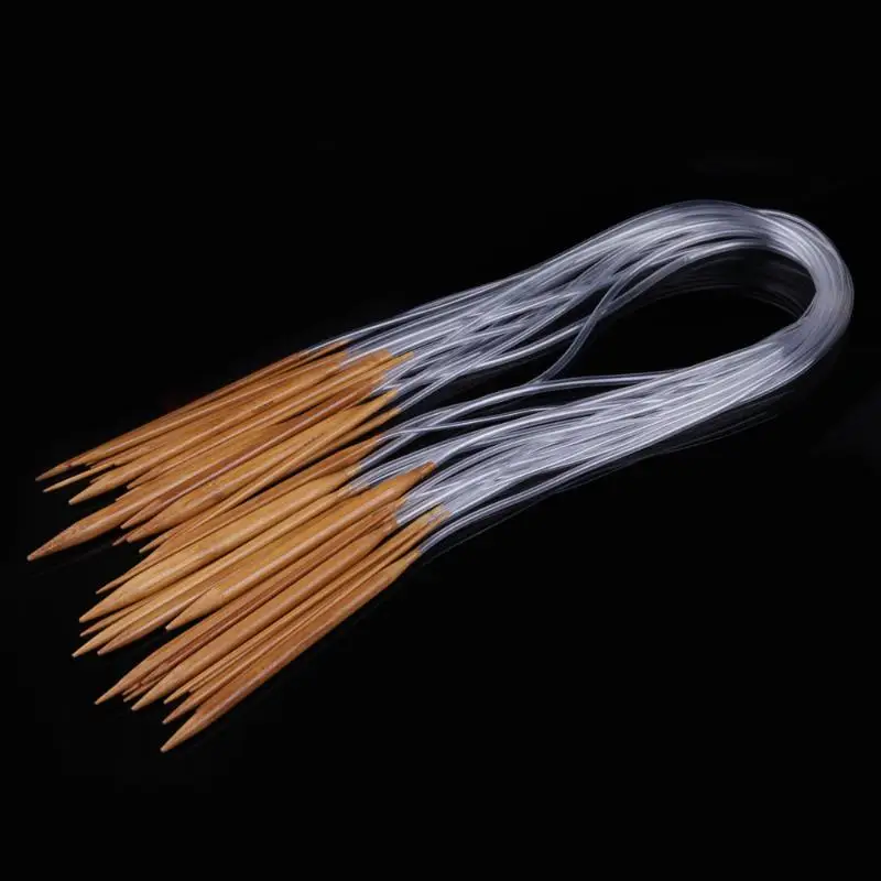 

18Pairs 18sizes 2.0mm-10.0mm 80cm 32" Circular Nature Bamboo Carbonized Knitting Needles Sweater Craft Tools Sewing Accessories