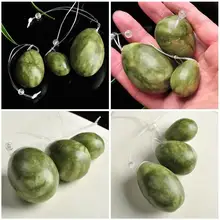 Хорошие здоровые 3 шт. яйцевидные нефритовые мышцы тазового дна вагинальные подтяжки нефритовые яйца упражнения для послеродового восстановления