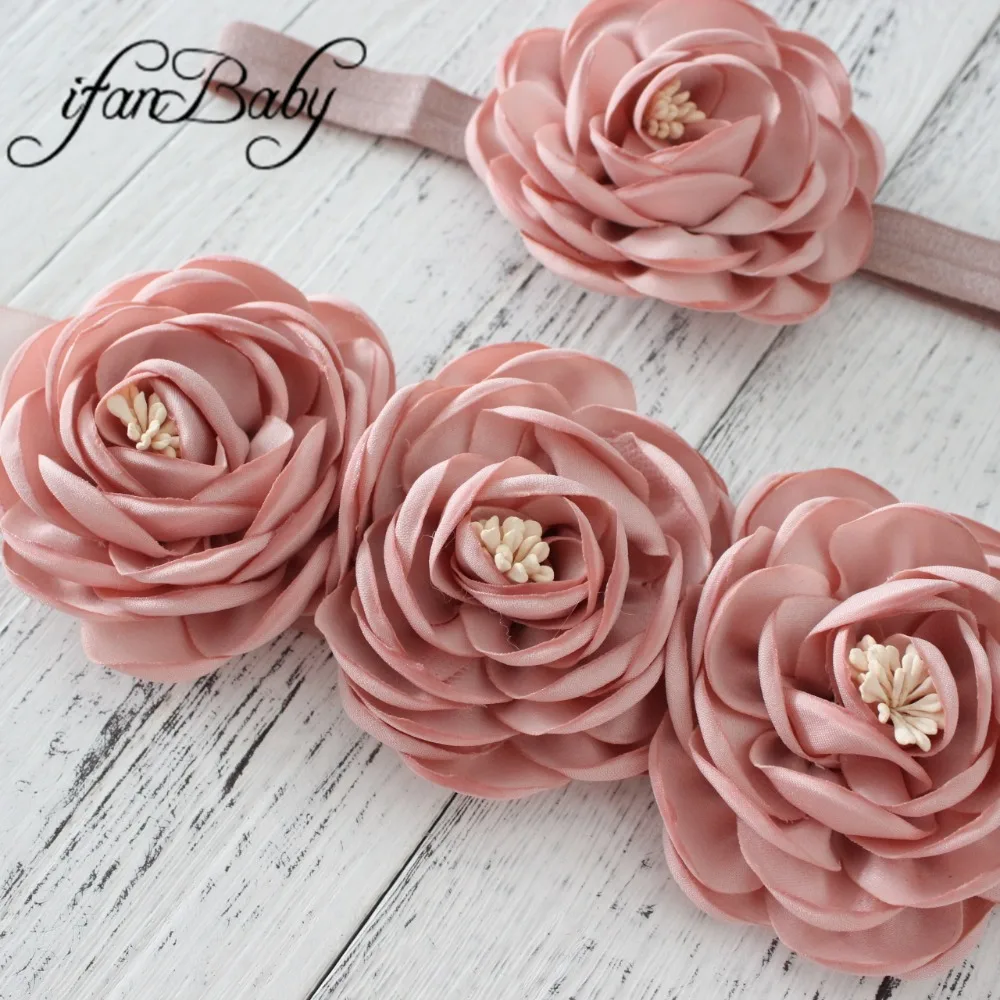 

Fashion women belt ,girl flower sash belt,wedding sash ,flower Sash belt matching burn fabric flower headband 1 SET