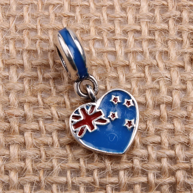 New Zealand Heart Flag Charms Original 100 Authentic 925 Sterling