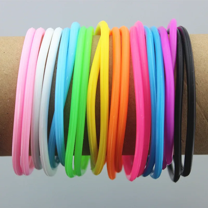 Pulseras luminosas fluorescentes de neón, banda de goma para el pelo,  brazaletes Unisex, MB01, envío directo