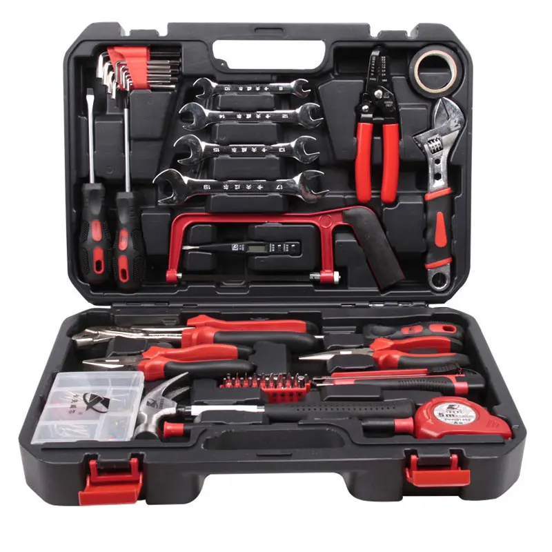 112 in 1 Household Hand Tool Kit with Toolbox Hammer Plier