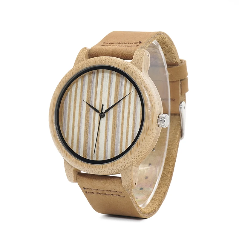 BOBO BIRD WA20A21 Casual Wooden Watch Men Bamboo Quartz Watches With Leather Straps relojes mujer marca de lujo With Gift Box