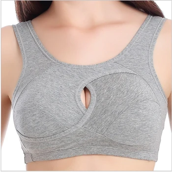 

Sports bra large size cotton yoga vest gathers sleep nursing bra without rims