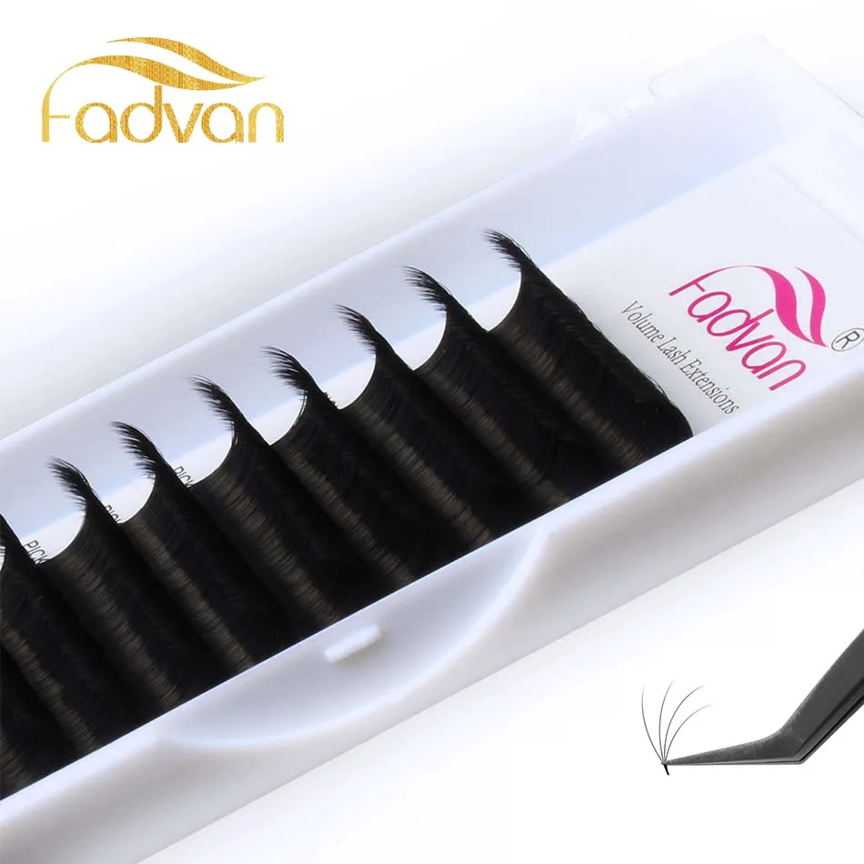 

6 Tray/Set Fadvan Bloom Eyelash Extensions 2D 3D 4D 5D 6D~10D Easy Fan Cluster Rapid Automatic Blooming Premade Volume Eyelash