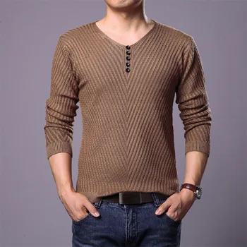 

The New Sets The Spring And Autumn Period And The V-Neck Thin Model Men's Sweaters Render Men's Sweaters Free Shipping